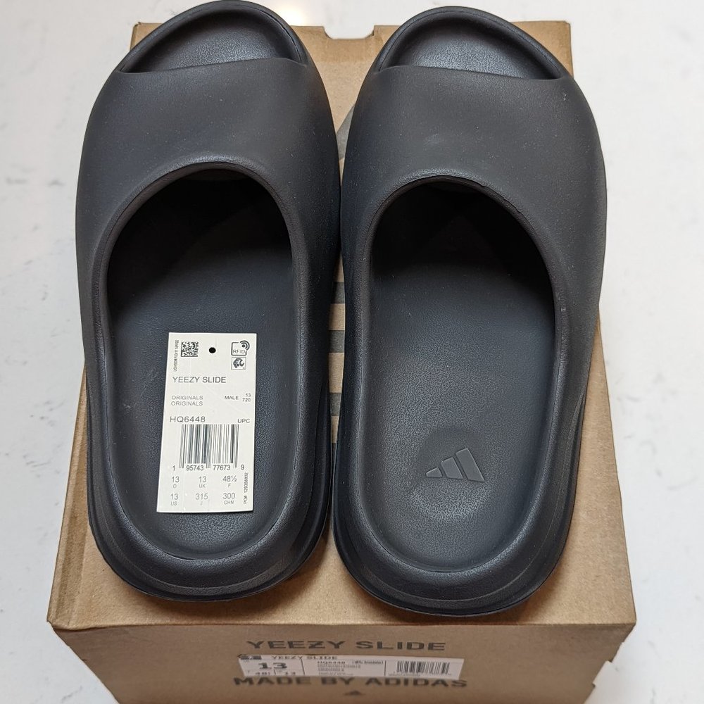 New Adidas Yeezy Onyx Black Slides